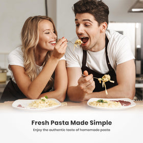 ISILER pasta maker cutter cuts sheets into two widths: 2 mm and 6.6 mm.