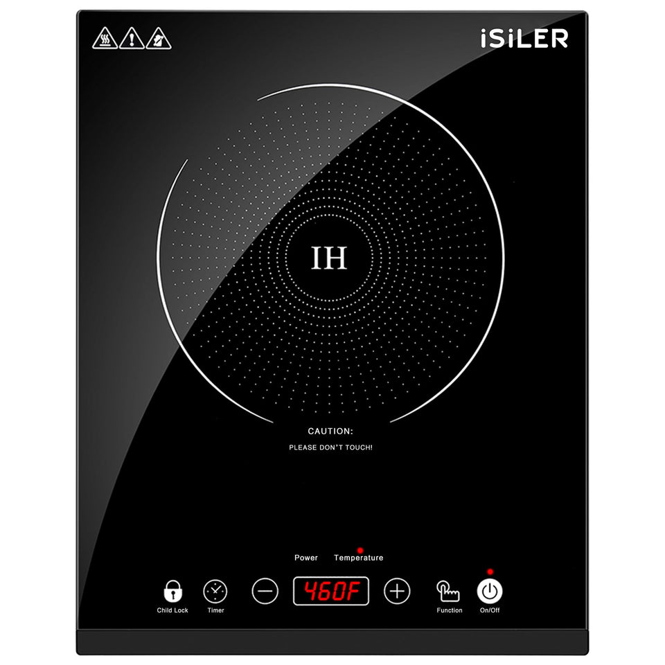 ISILER portable induction cooktop front view for compact kitchen efficiency