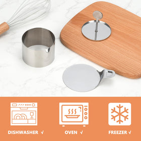 Ismosm cake ring lifter helps lift toppings without deformation.