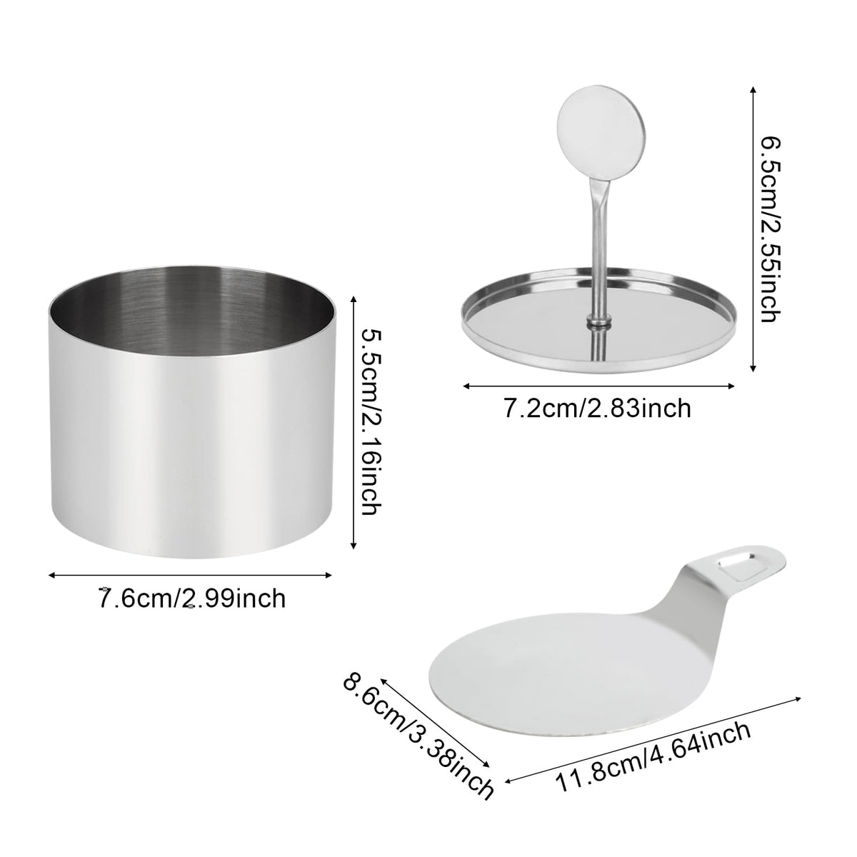 Ismosm cake ring pusher aids clean demolding of delicate desserts.