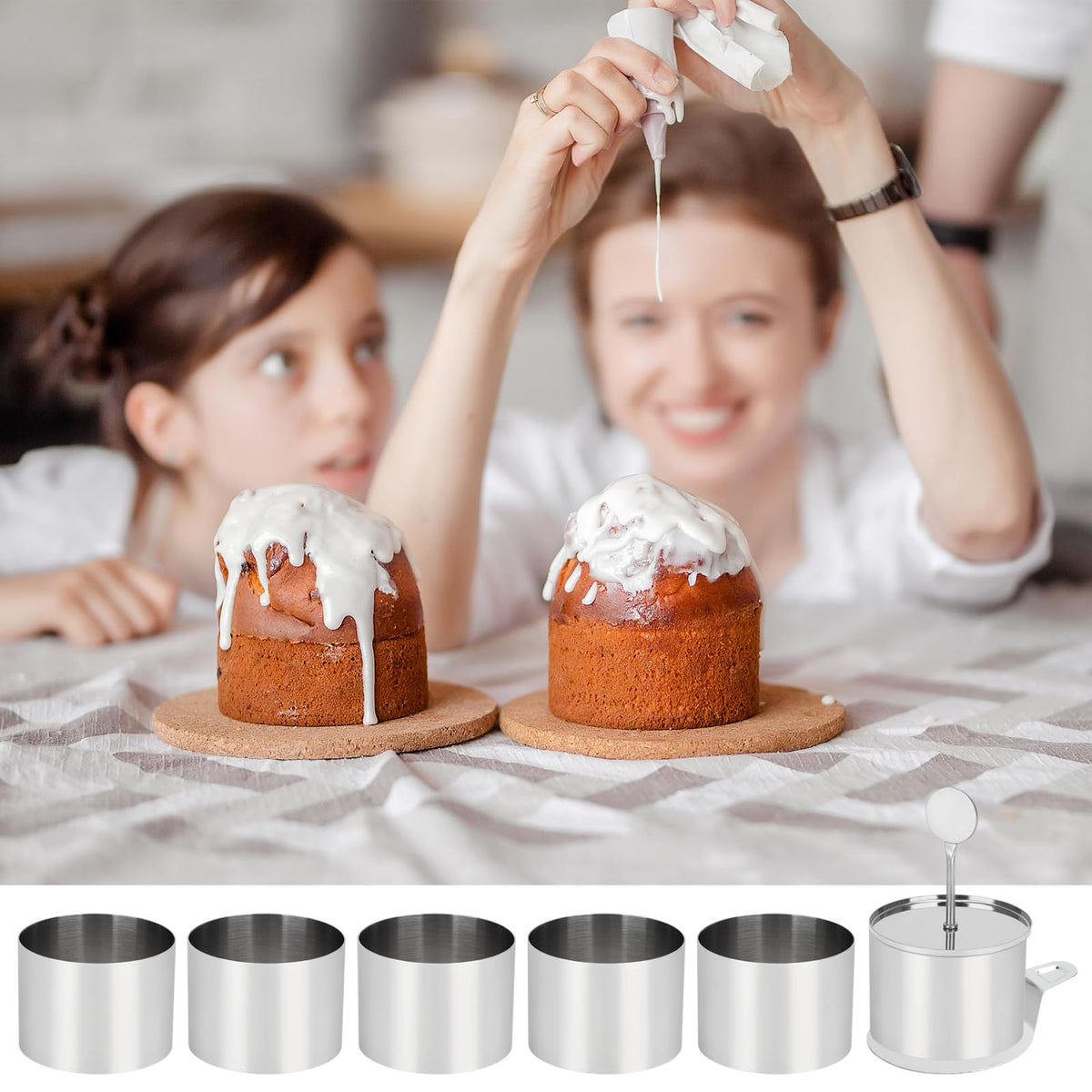 Ismosm dishwasher-safe cake rings simplify cleanup after baking sessions.