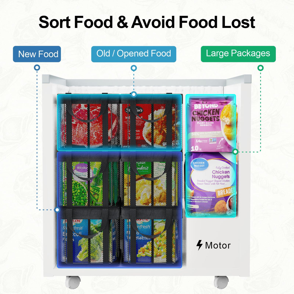 iSPECLE deep freezer stackable design uses full height for extra space