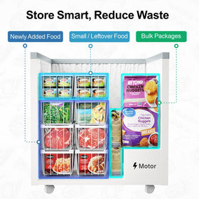iSPECLE freezer bins with handles enable effortless access to items