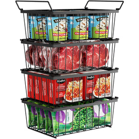 iSPECLE freezer bin stackable four-pack for organized freezer storage
