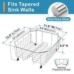 iSPECLE rust-resistant frame with non-slip feet protects sink surfaces.