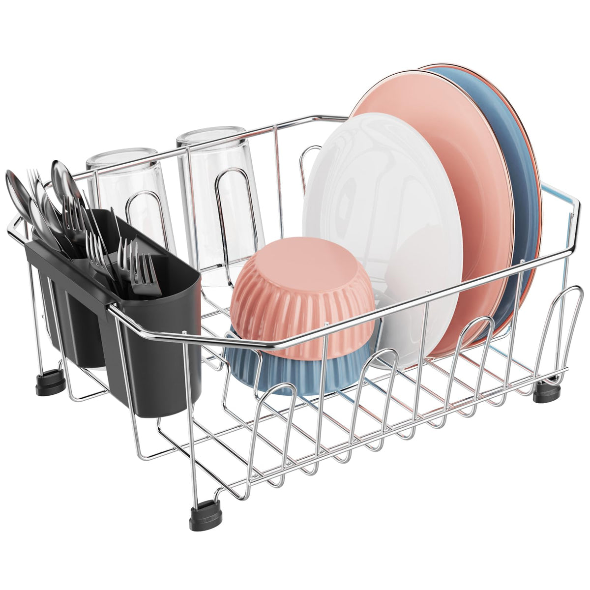 iSPECLE small inside-sink rack fits compact sinks and saves counter space.