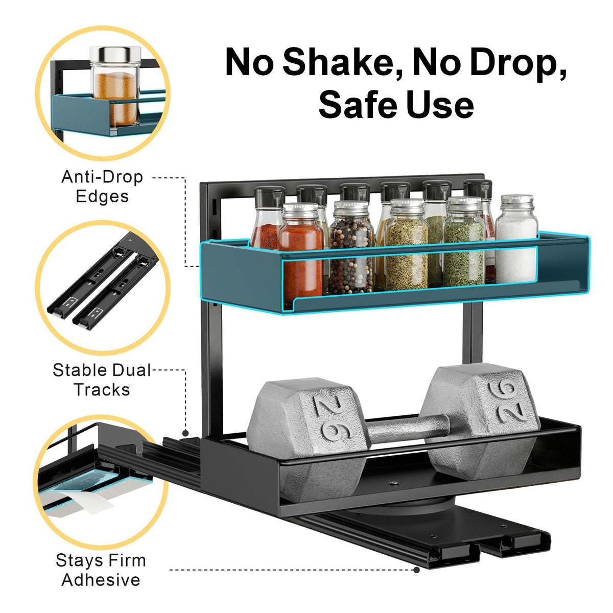iSPECLE two-tier design maximizes vertical space in small cabinets