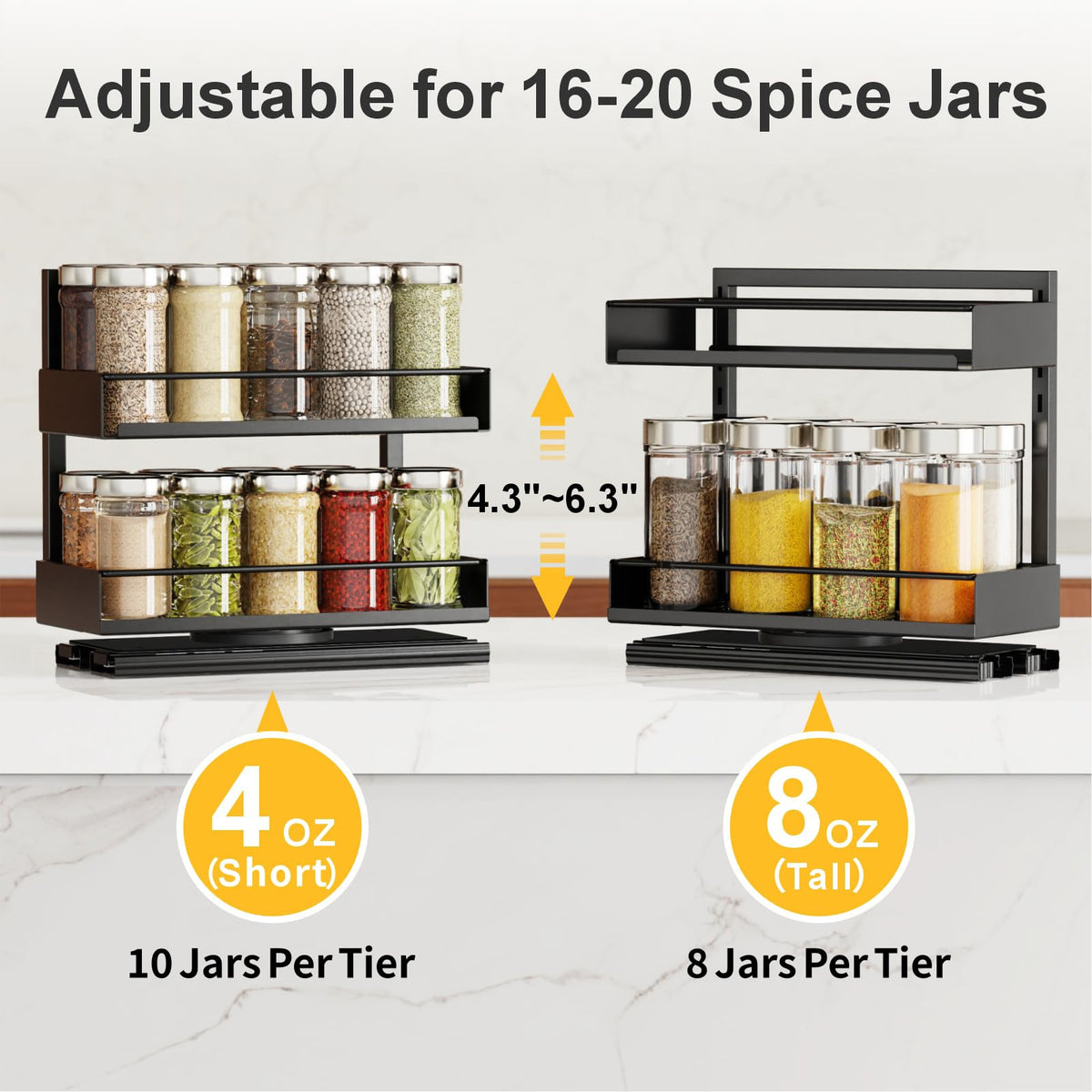 iSPECLE smooth glide rails support stability and prevent spills