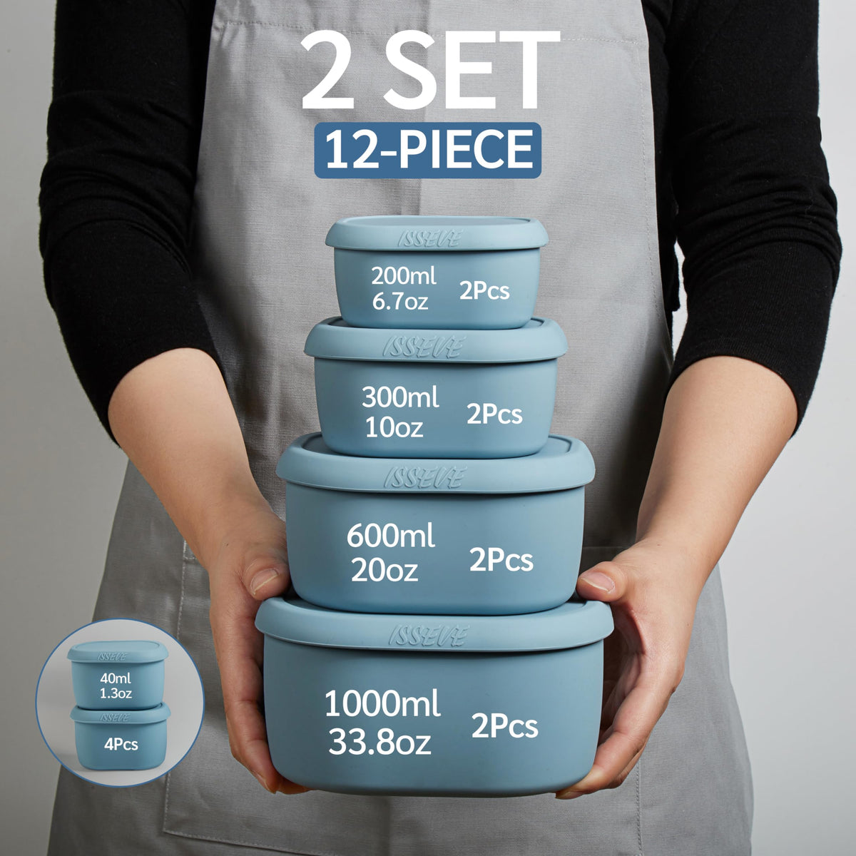 ISSEVE 20 oz silicone container ready for leftovers and lunches.