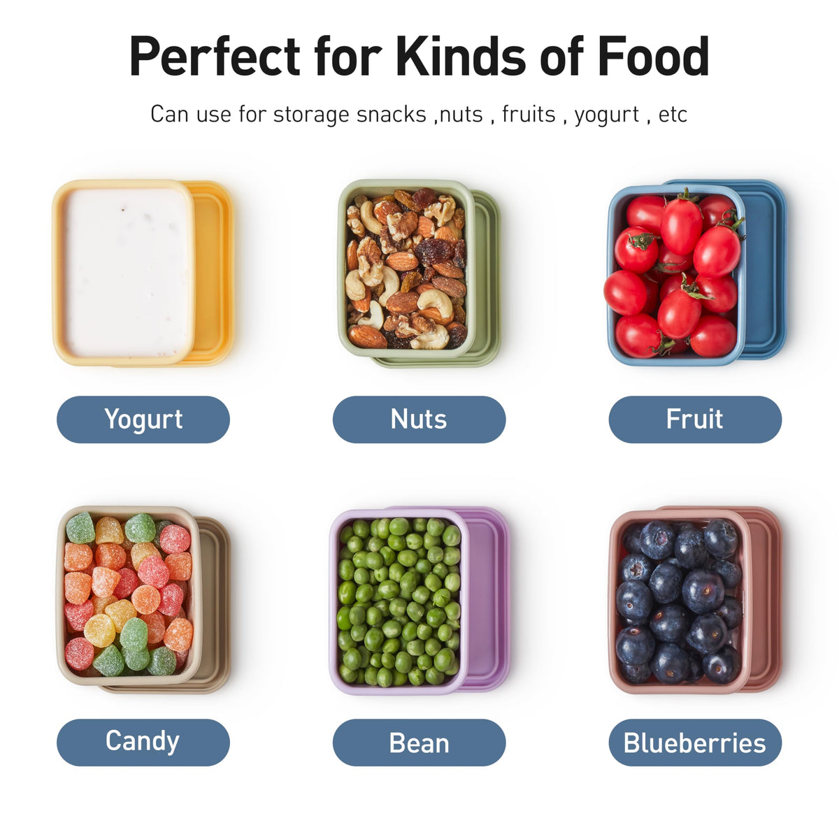 ISSEVE 8oz silicone snack container dishwasher safe for easy cleaning