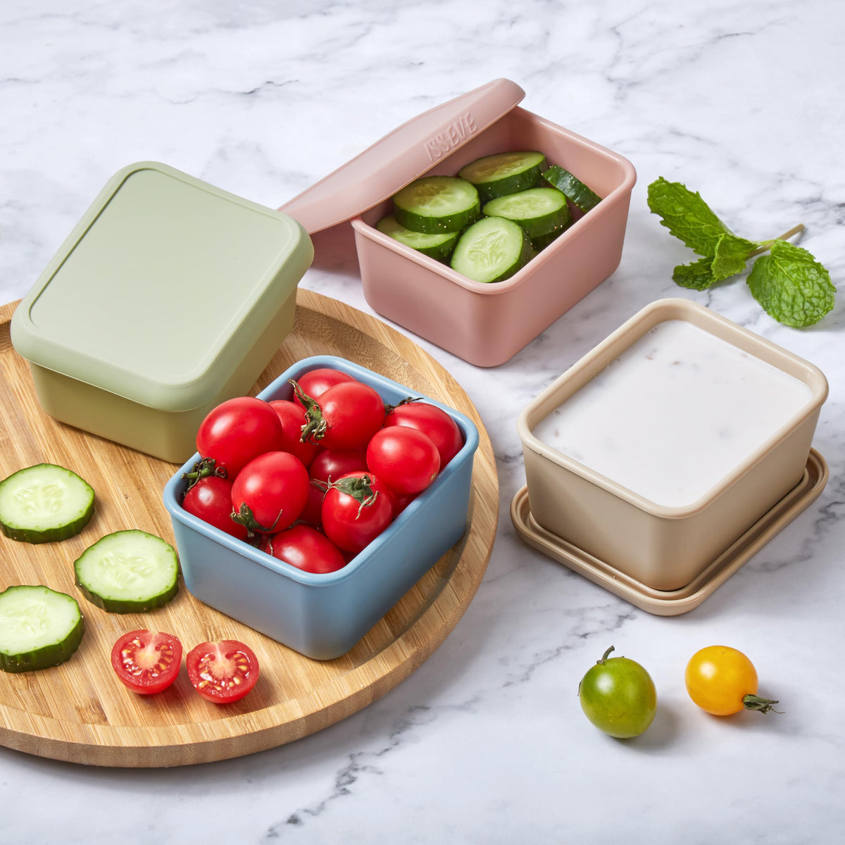 ISSEVE 8oz container stackable for compact storage