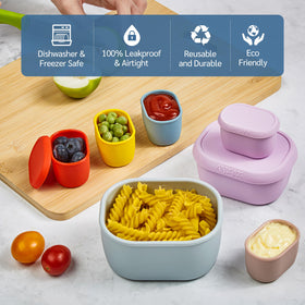 ISSEVE meal-prep silicone containers perfect for portable lunches.