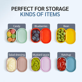 ISSEVE silicone food storage stack saves cabinet space.