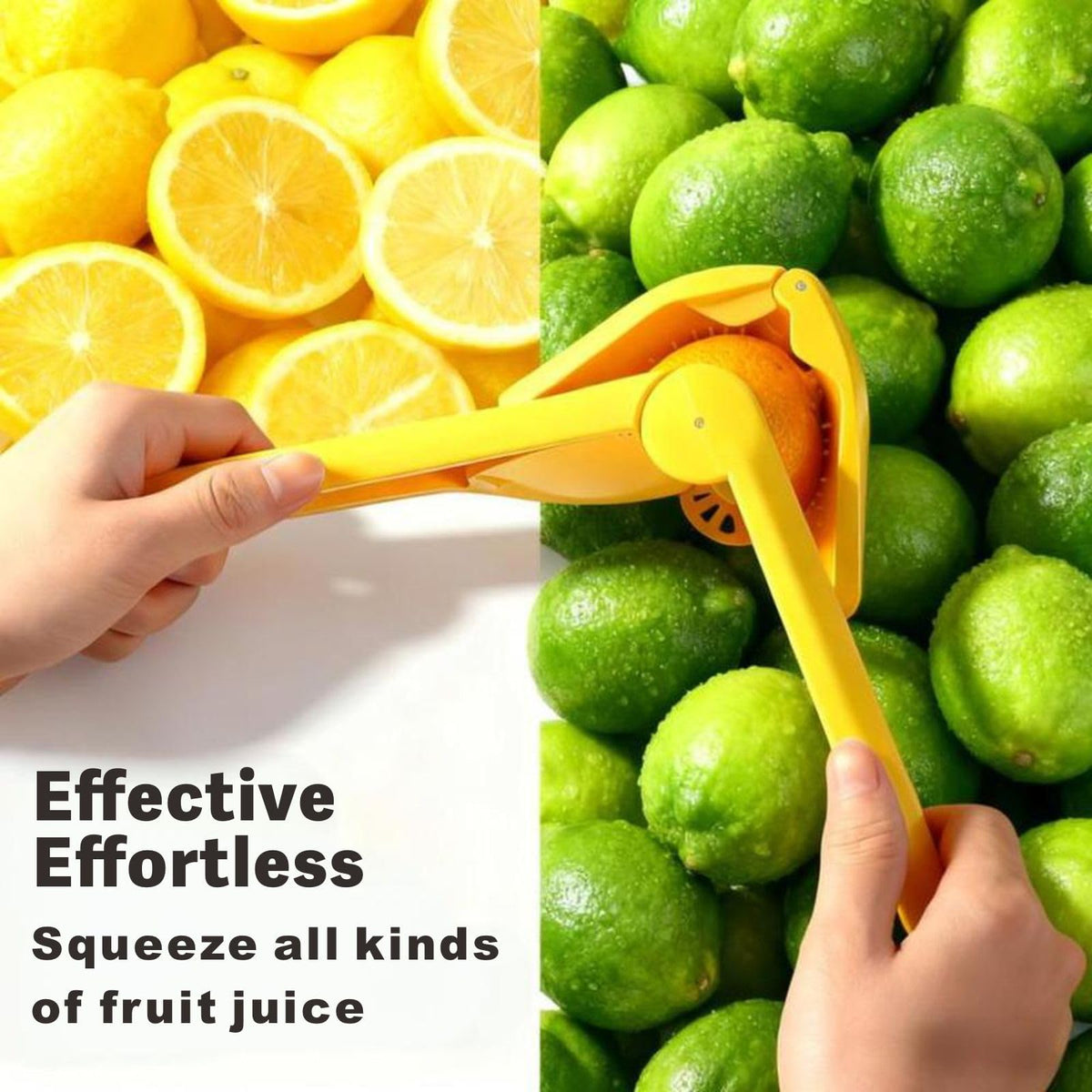 iStarcas Lemon Press with built-in pip catcher directs juice.