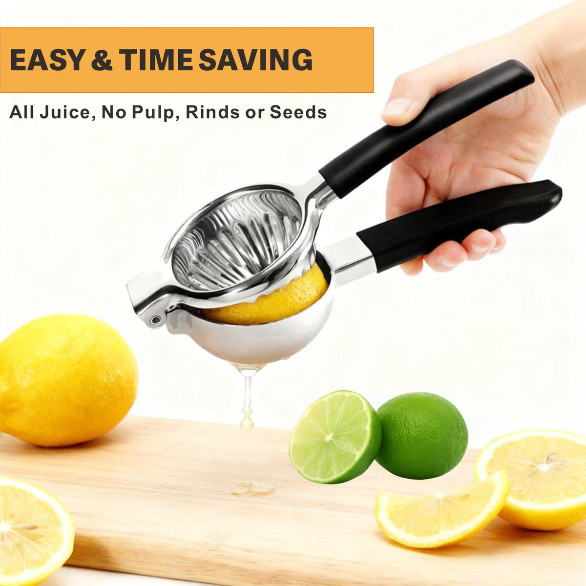 Istarcas lime juicer with ergonomic grip makes extracting lime juice effortless.
