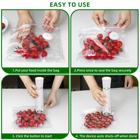 Istarziberlla sealing action in 5 seconds speeds meal prep.