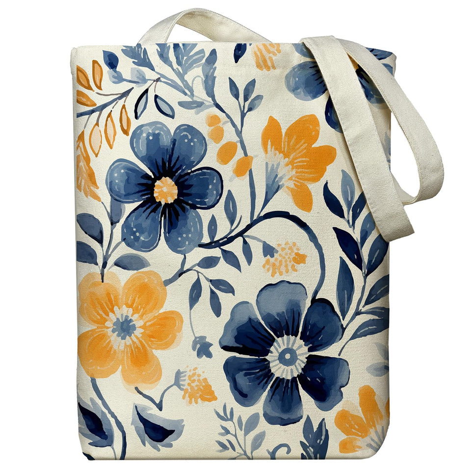 Itgowisa floral tote bag with double-sided print for versatile daily carry