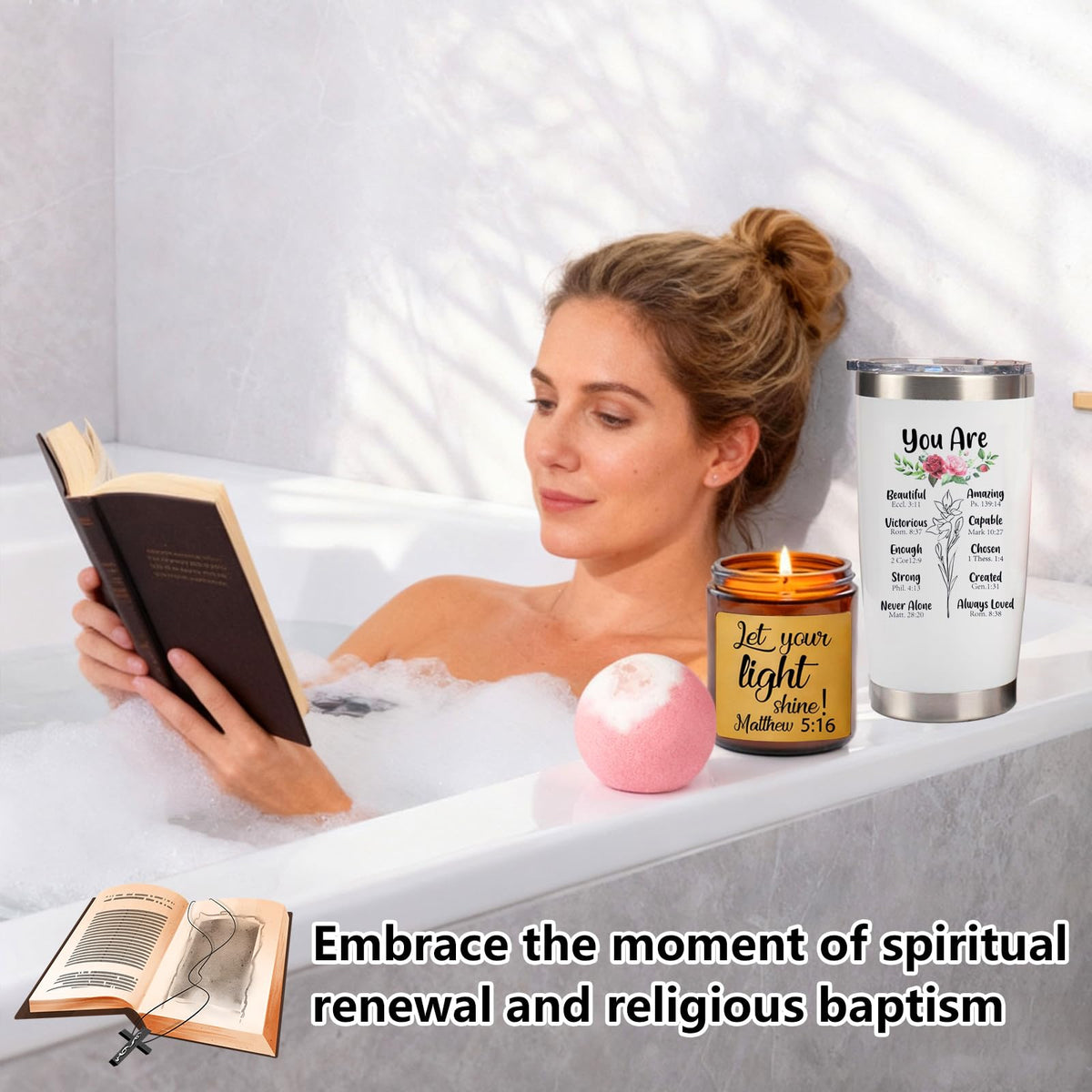 Ithmahco bookmark with cross charm for scripture devotion
