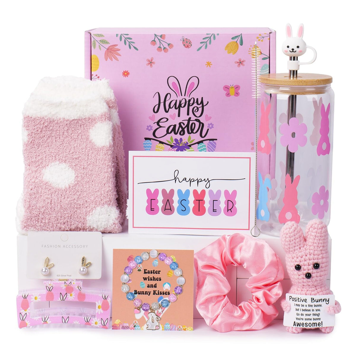 Ithmahco Positive Bunny gift set as Easter basket centerpiece and keepsake.