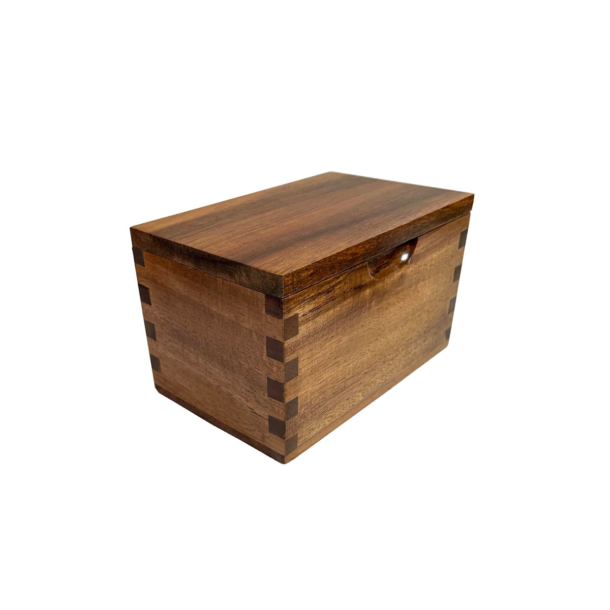 Itomoyo acacia wood spice box keeps herbs dry and within reach.