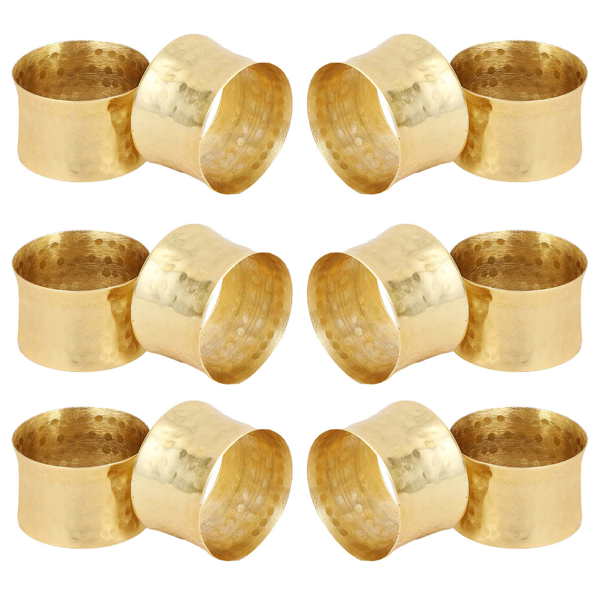 ITOS365 napkin rings with round hammered gold finish enhance festive dining