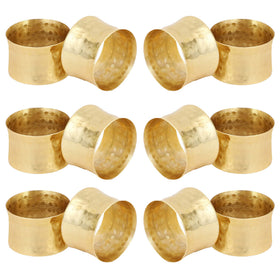 ITOS365 napkin rings with round hammered gold finish enhance festive dining