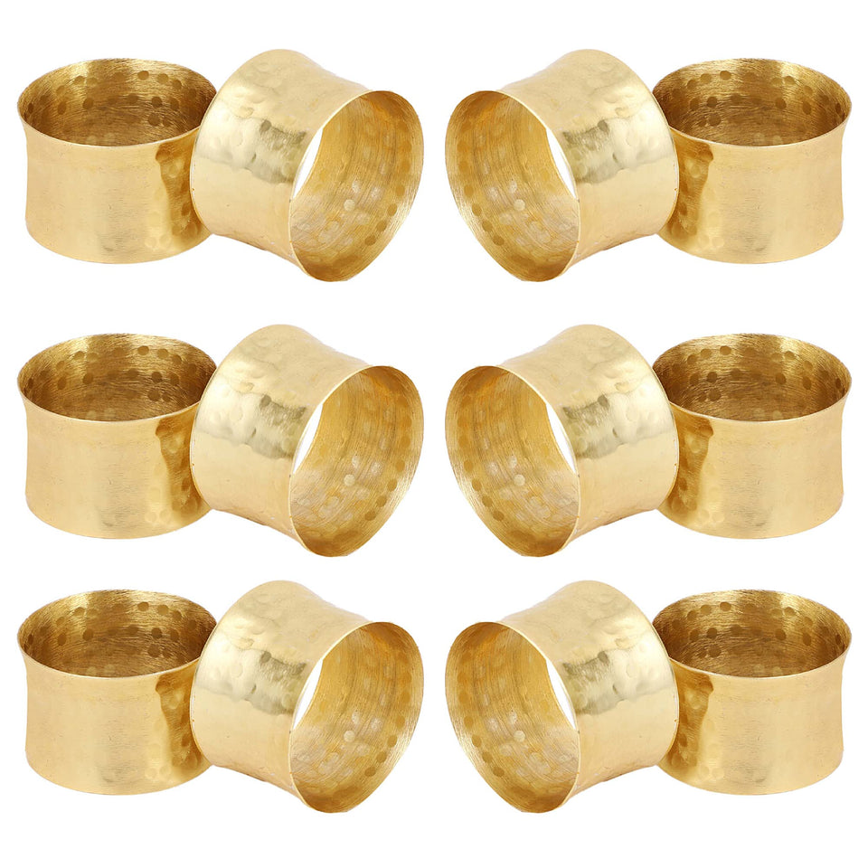 ITOS365 napkin rings with round hammered gold finish enhance festive dining
