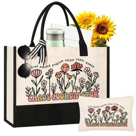 Itotegifts Chaos Coordinator tote bag, spacious interior for daily essentials and laptop transport.