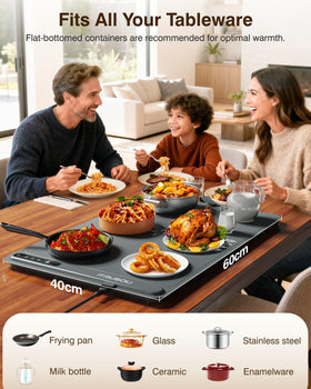 itrusou 400W high power heating for quick even warming
