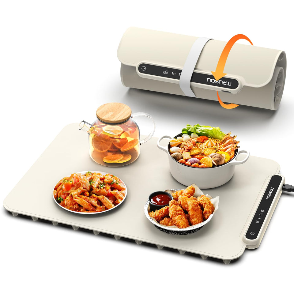 itrusou Food Warming Mat with full-surface heating for even warmth across plates