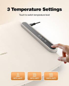 itrusou warming mat demonstrates utensil compatibility with ceramic, glass, and metal