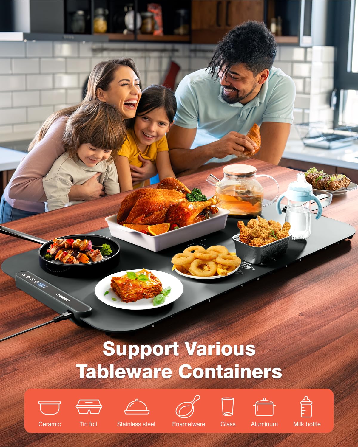 itrusou warming mat rollable-design for compact storage after events.