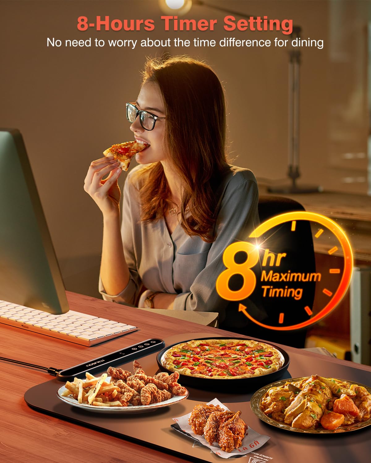 itrusou warming mat temperature-display shows °F/°C clearly for easy use.