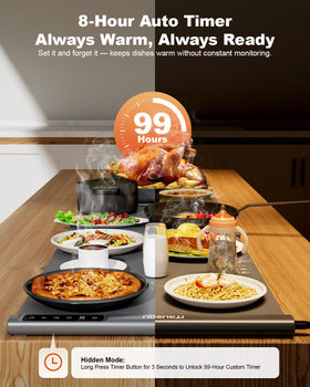 iTRUSOU warming mat timer display helps manage serving times