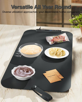 itrusou warming mat wide 27-5x16 surface fits several bowls.