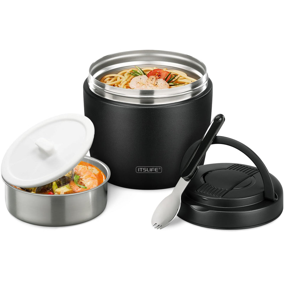 Itslife 32oz insulated soup thermo keeps meals hot on the go.