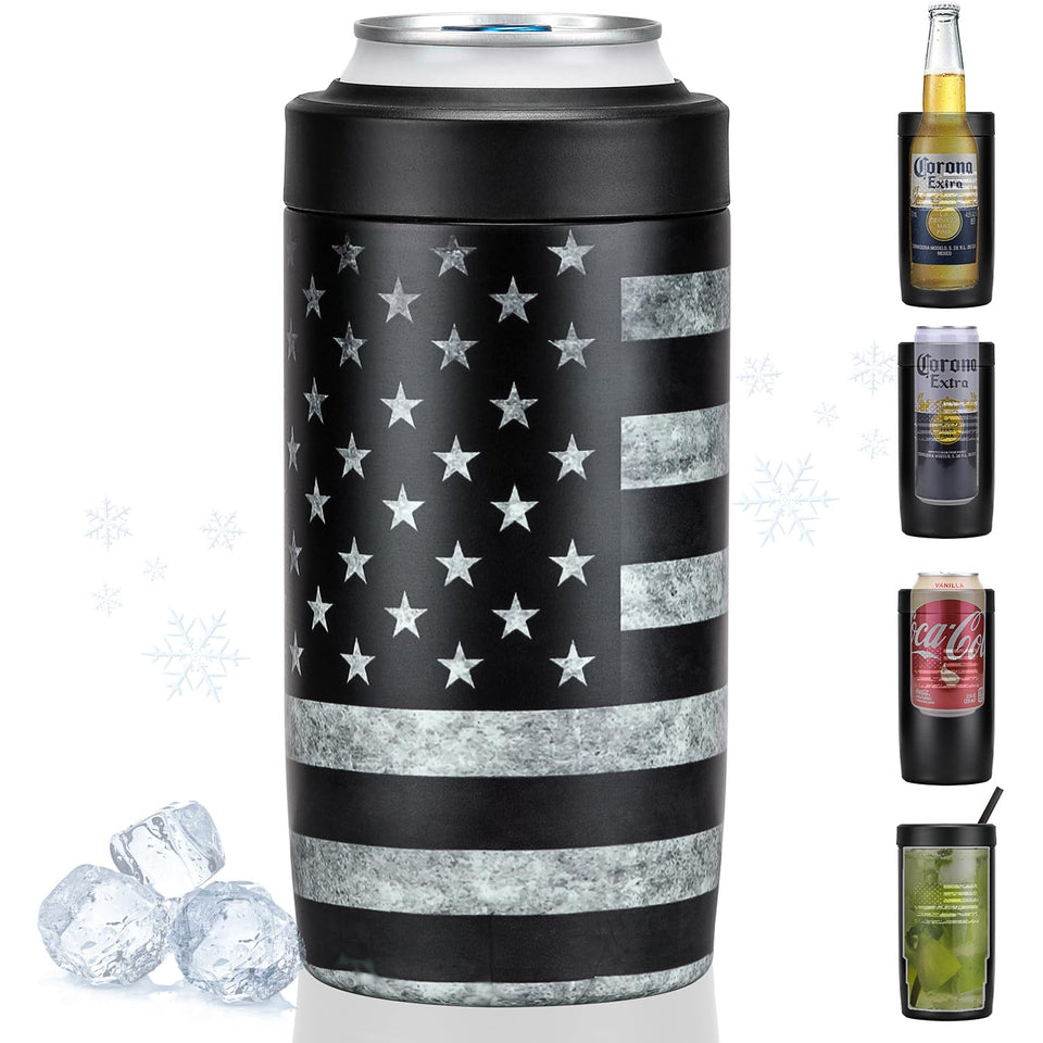 Itslife 4-in-1 slim can cooler front view keeps drinks cold and hands dry