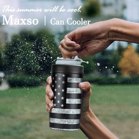 Itslife 4-in-1 slim can cooler with cans showing 12 oz compatibility