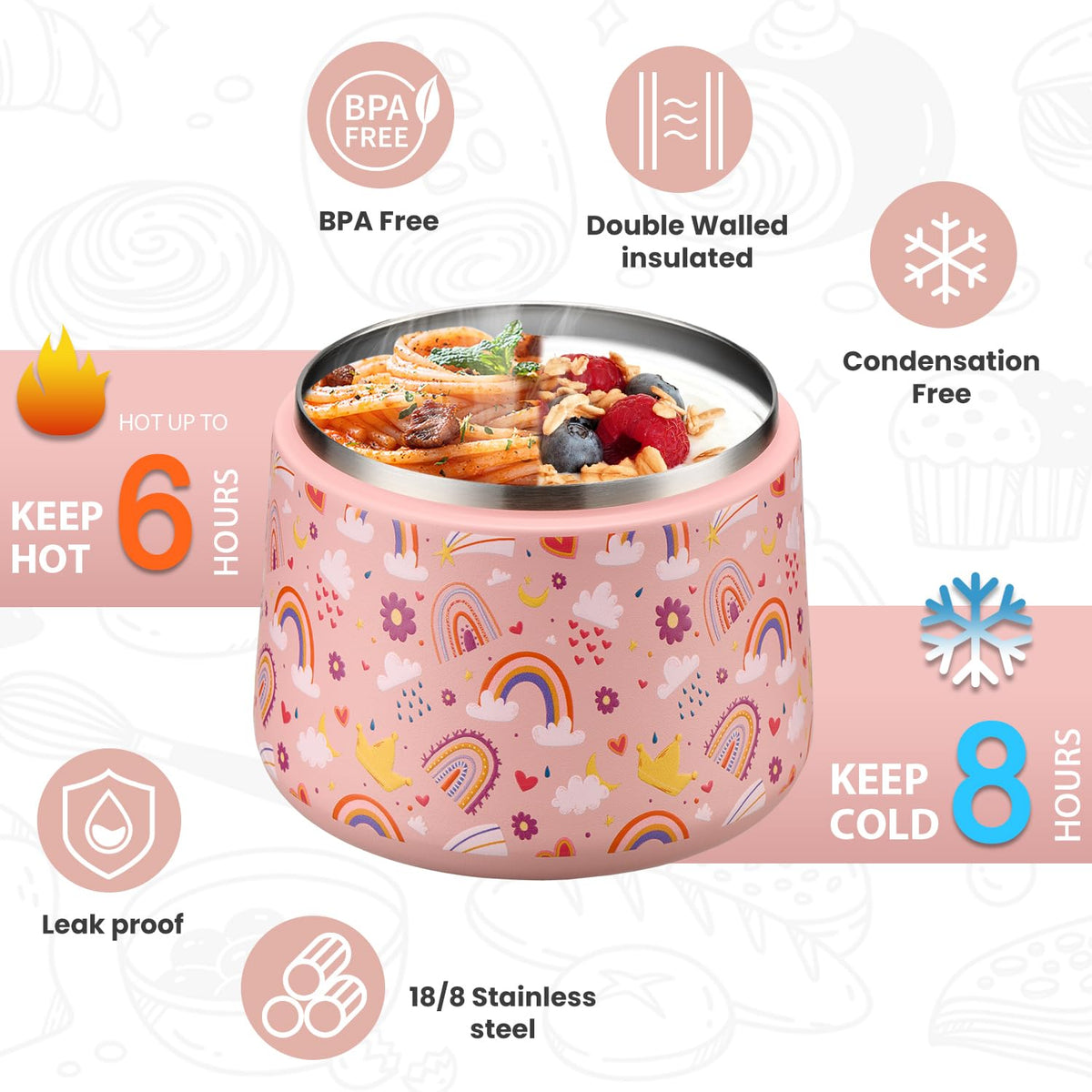 Itslife kids lunch container with carry handle ideal for school or outdoors