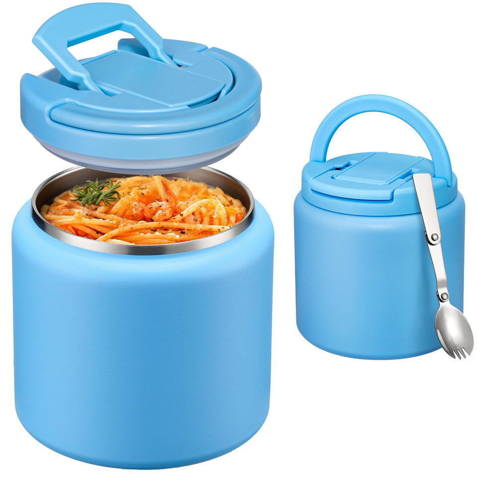Itslife Soup Thermo with buckle lid keeps meals secure during school lunches.