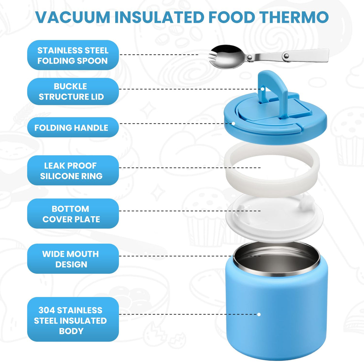 Itslife Soup Thermo leak-proof design helps prevent leaks in lunch bags.