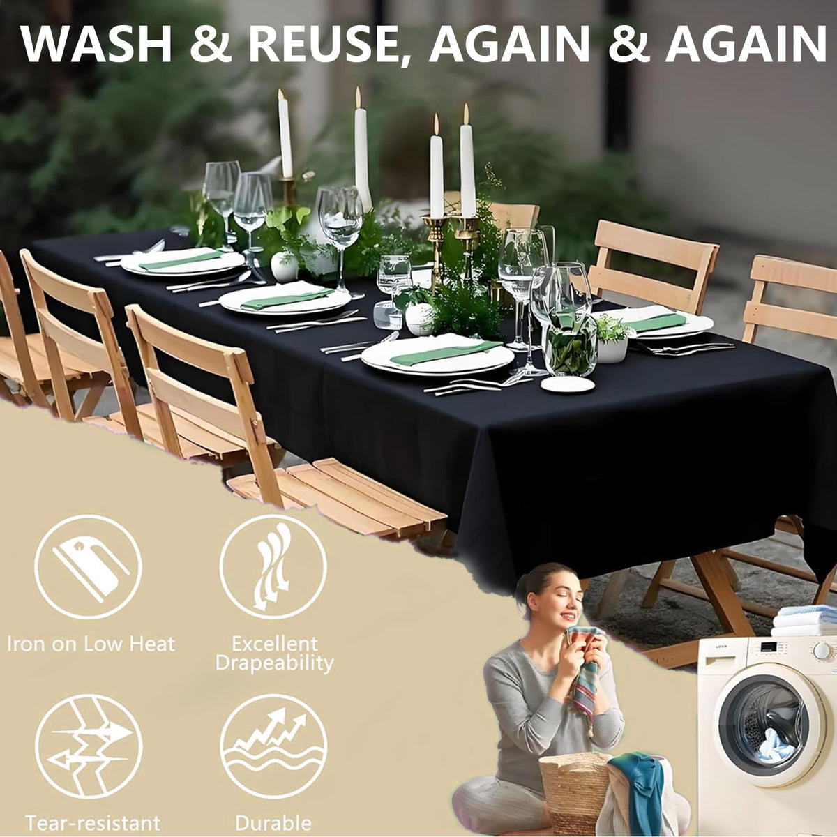ITWMTTO versatile tablecloths suit weddings, parties, corporate events, and family dinners.