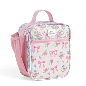 Itzy Ritzy toddler lunch box with water bottle holder keeps drinks within reach.