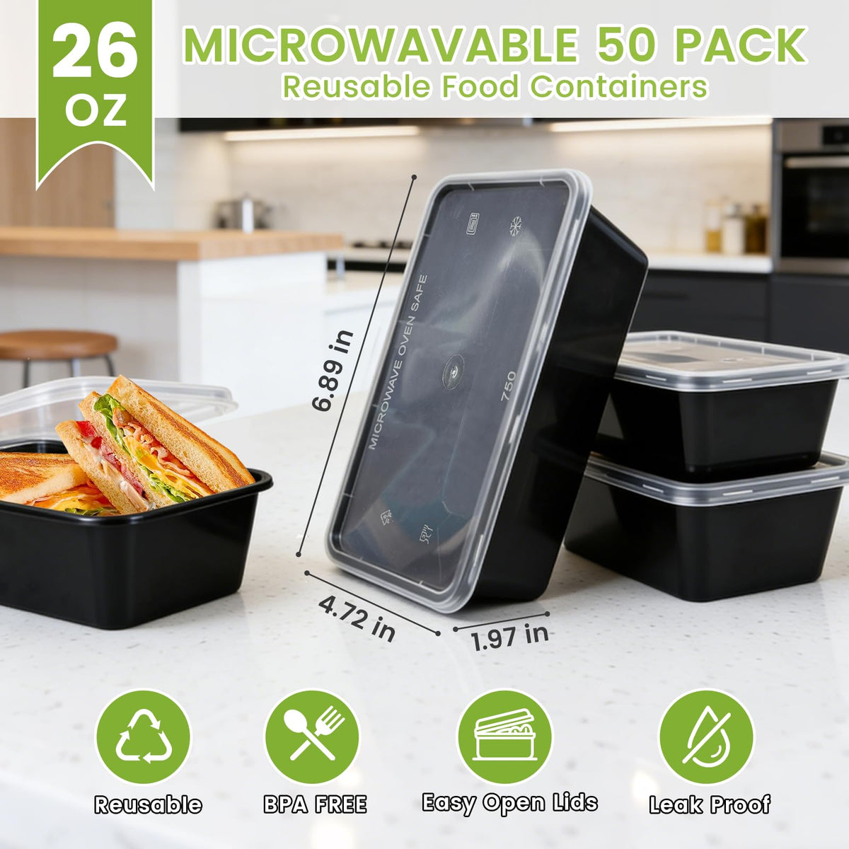 IUMÉ stackable 50-pack containers save space in fridge and on the go