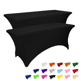 IVAPUPU 2-pack 4ft tablecloth snug-fit on rectangular table for events