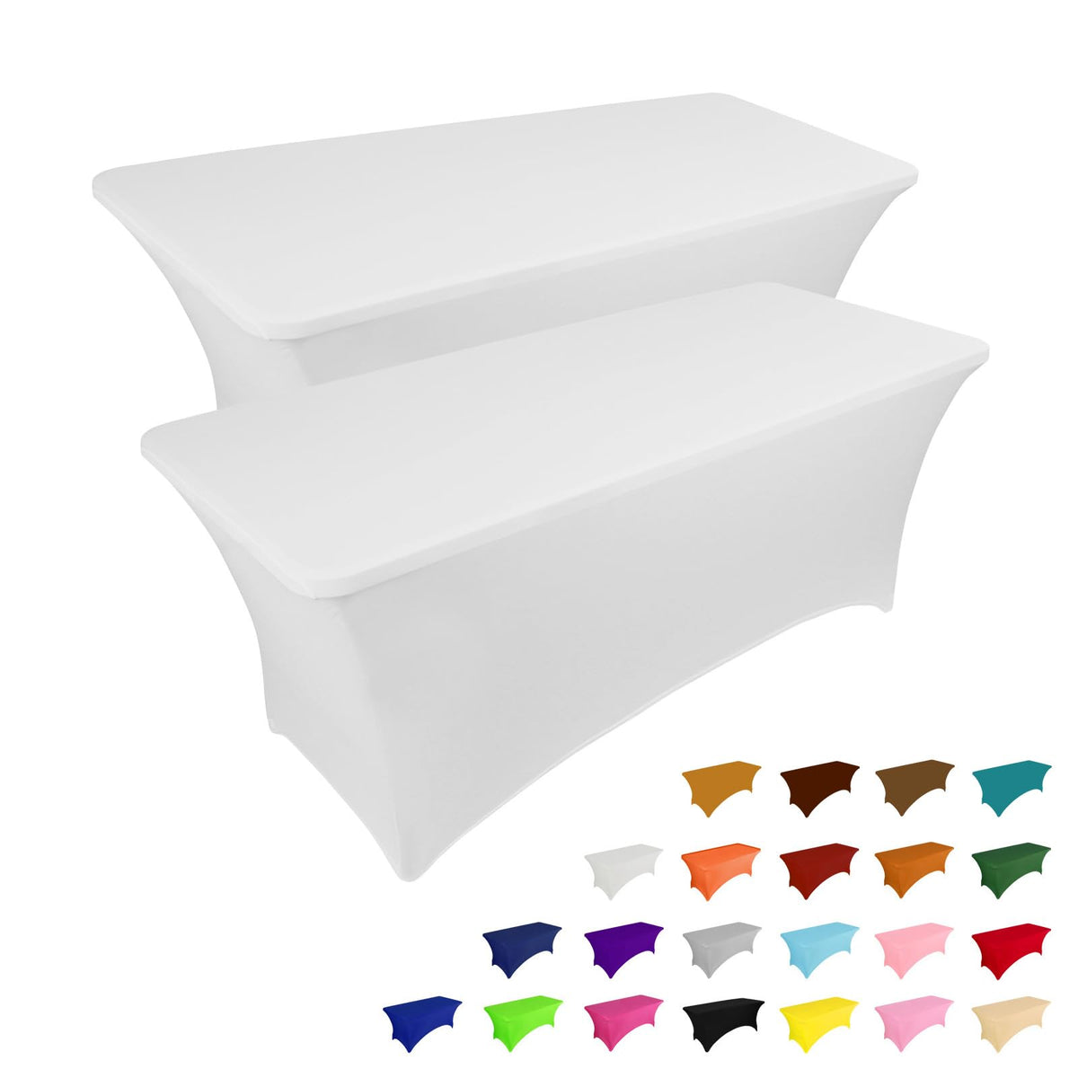 IVAPUPU 2-pack 6ft table cloth folded for quick setup and tidy appearance