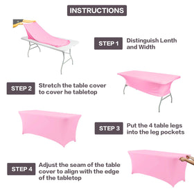 IVAPUPU 6ft rectangular tablecloth shown on a banquet table.