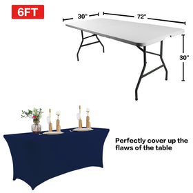 IVAPUPU blue banquet table cover ready for weddings or buffets.