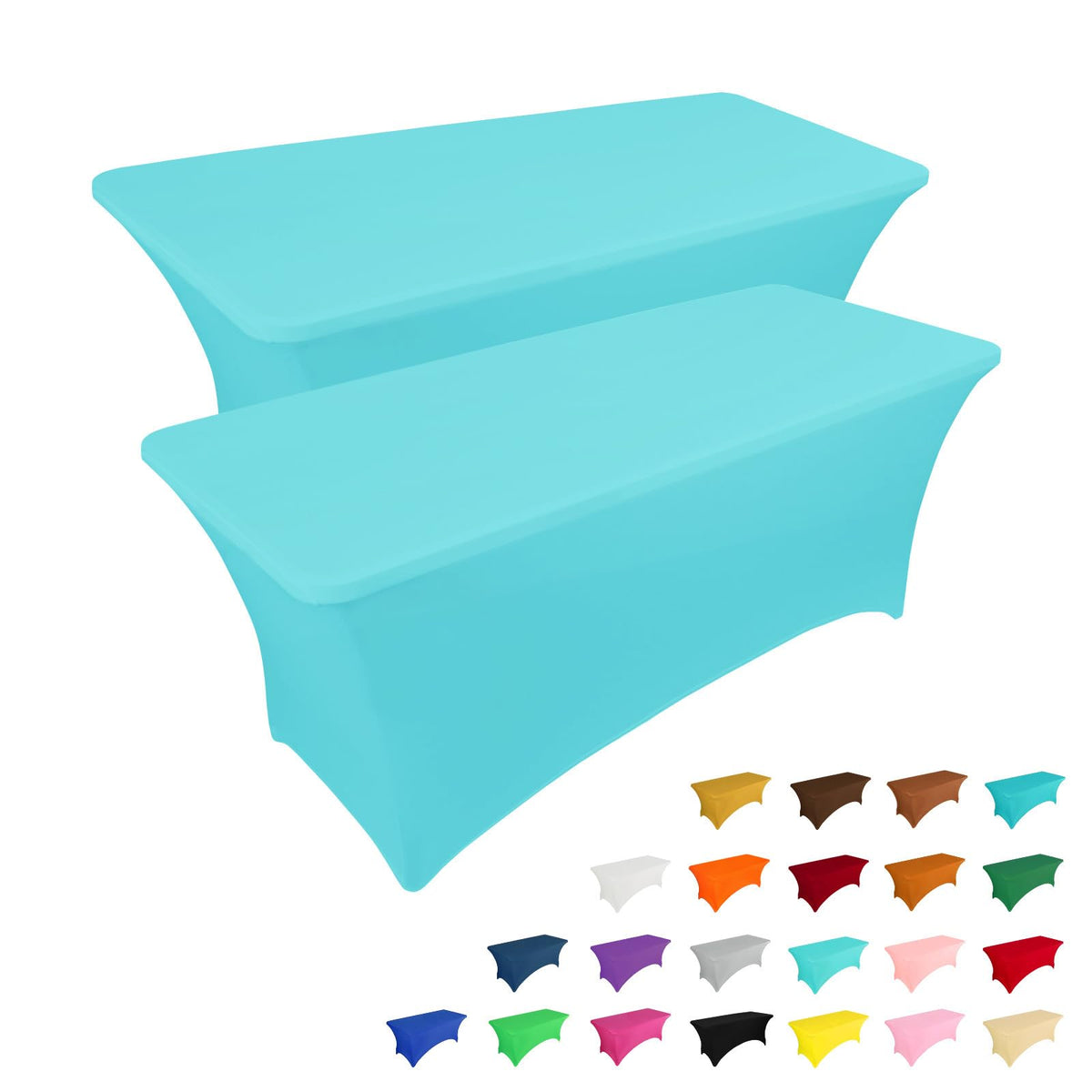 IVAPUPU Blue Mist 6ft tablecloth neatly fits a rectangular table for elegant events.