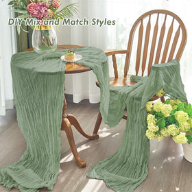 IVAPUPU boho gauze runner adds texture and movement